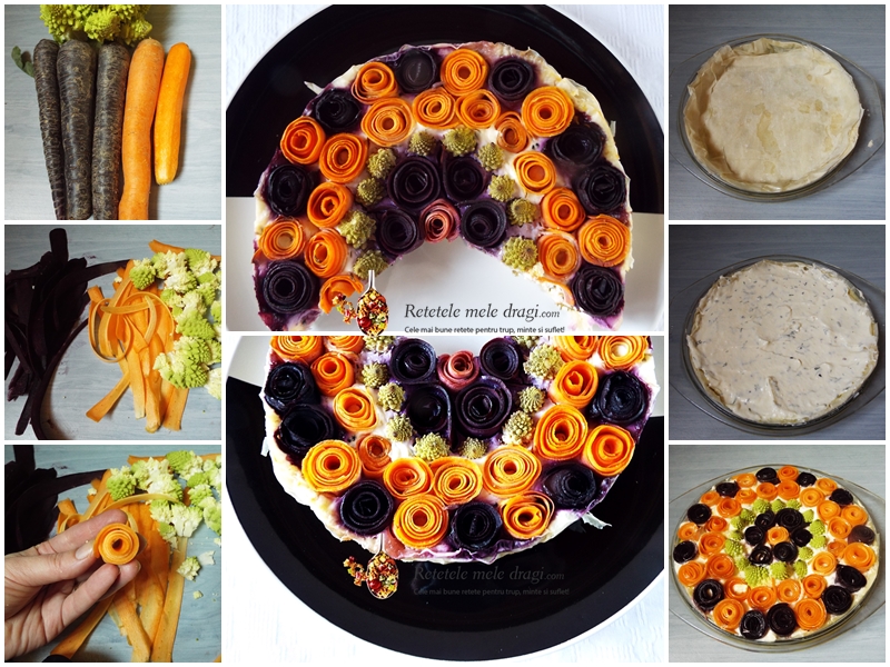 tarta sarata cu branza de vaci si legume preparare