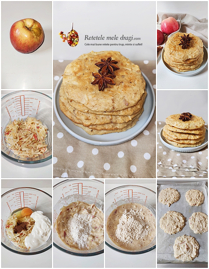 pancakes cu mere la cuptor preparare