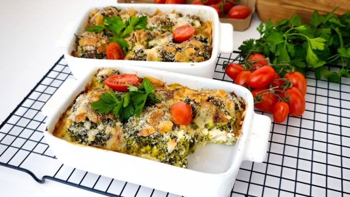 Broccoli gratinat la cuptor