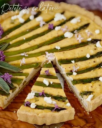 Tarta cu sparanghel si branza de capra