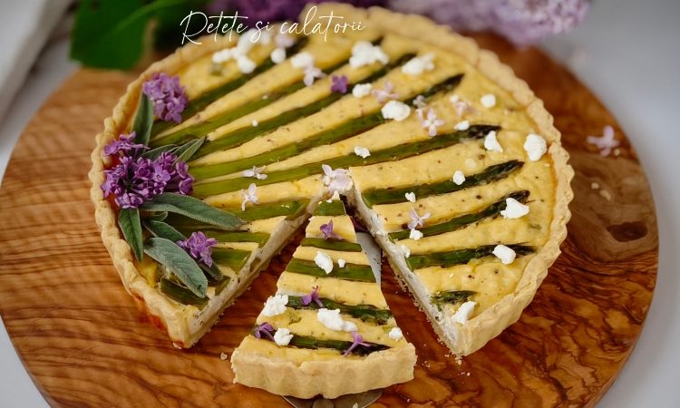 Tarta cu sparanghel si branza de capra