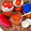 Pastă de ardei capia cu hrean în borcan